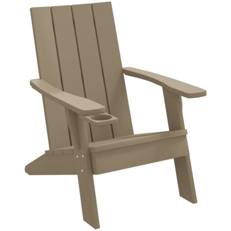 Chaise de jardin Adirondack marron clair 75x88,5x89,5 PP (1/5)