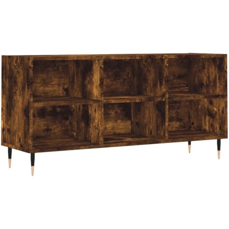 Meuble TV chêne fumé 103,5x30x50 bois d'ingénierie (1/5)