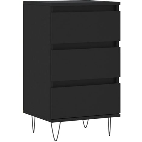 Buffet noir 40x35x70 bois d’ingénierie (1/5)
