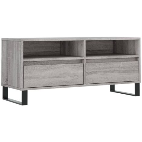 Meuble TV sonoma gris 100x34,5x44,5 bois d'ingénierie (1/5)