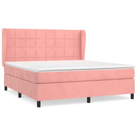 Sommier à lattes de lit avec matelas Rose 180x200 Velours (1/5)