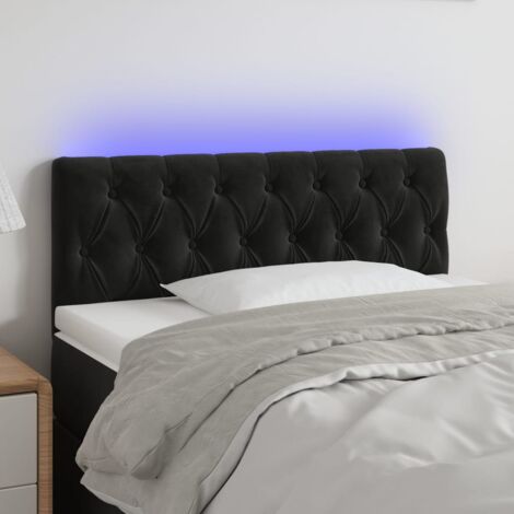 Tête de lit à LED Noir 90x7x78-88 Velours (1/5)