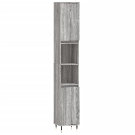 Armoire de bain sonoma gris 30x30x190 bois d'ingénierie (1/5)