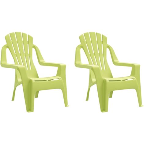 Chaises de jardin pour enfants lot de 2 vert 37x34x44 PP (1/5)