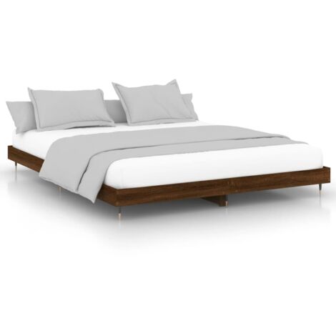 Cadre de lit chêne marron 120x200 bois d'ingénierie (1/5)