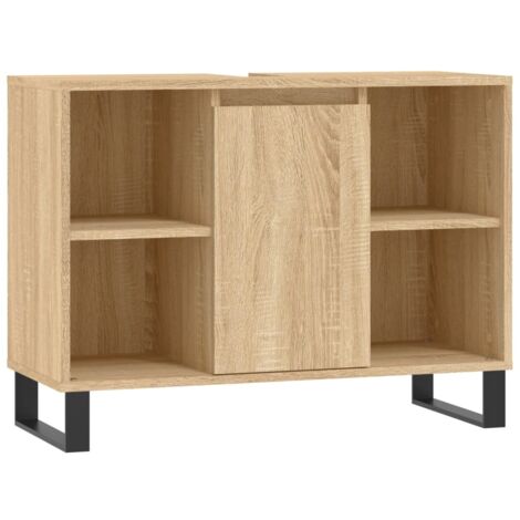 Armoire salle de bain chêne sonoma 80x33x60 bois d'ingénierie (1/5)