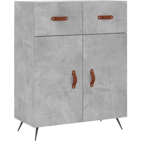 Buffet gris béton 69,5x34x90 bois d'ingénierie (1/5)