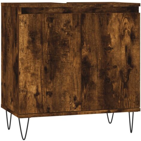 Armoire de bain chêne fumé 58x33x60 bois d'ingénierie (1/5)