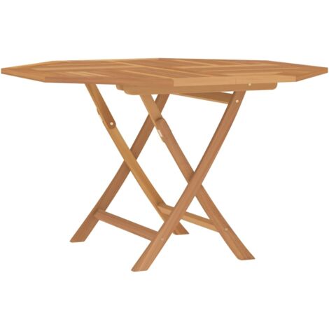 Table pliable de jardin 120x120x75 bois massif de teck (1/5)