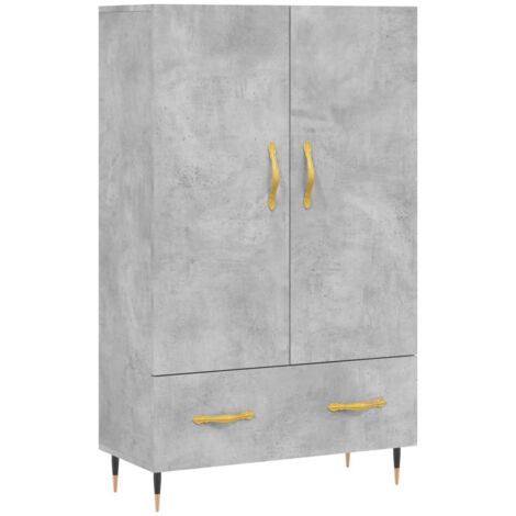 Buffet haut gris béton 69,5x31x115 bois d'ingénierie (1/5)