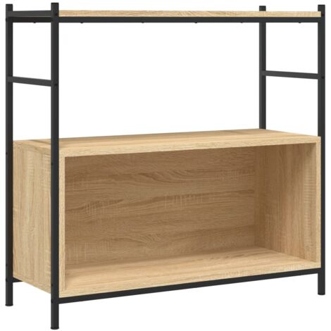 Bibliothèque chêne sonoma 80x30x78,5 bois d'ingénierie et fer (1/5)