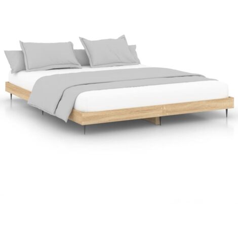 Cadre de lit chêne sonoma 120x200 bois d'ingénierie (1/5)