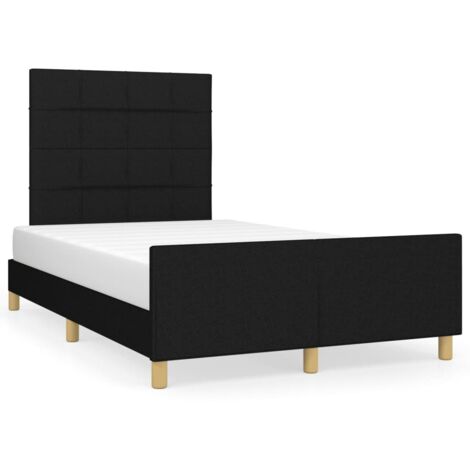 Cadre de lit avec tête de lit noir 120x190 tissu (1/5)