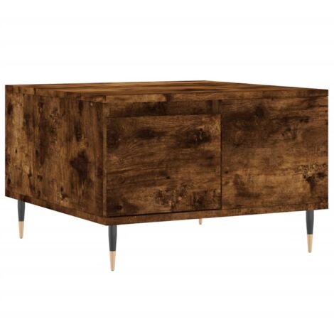 Table basse chêne fumé 55x55x36,5 bois d'ingénierie (1/5)