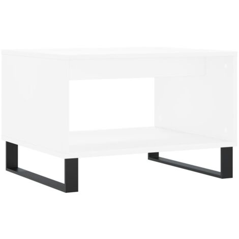Table basse blanc 60x50x40 bois d'ingénierie (1/5)