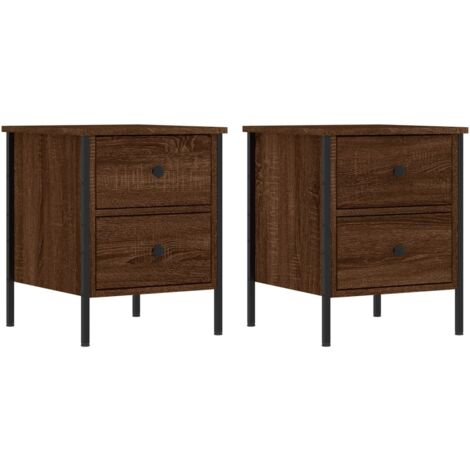 Tables de chevet 2pcs chêne marron 40x42x50 bois d'ingénierie (1/5)
