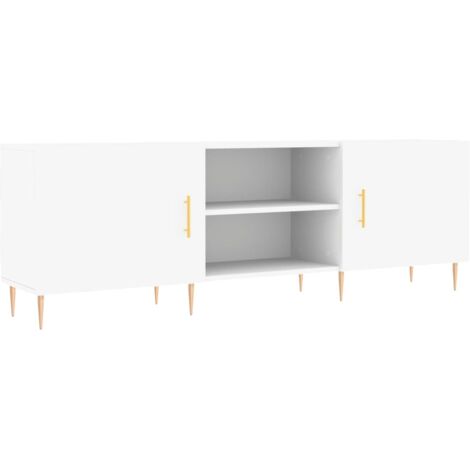Meuble TV blanc 150x30x50 bois d'ingénierie (1/5)
