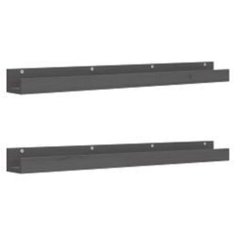 Étagères murales 2 pcs Gris 110x12x9 Bois de pin massif (1/5)