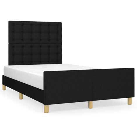 Cadre de lit avec tête de lit noir 120x190 tissu (1/5)