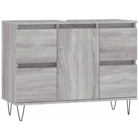 Armoire salle de bain sonoma gris 80x33x60 bois d'ingénierie (1/5)