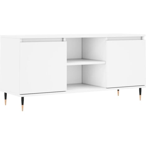 Meuble TV blanc 104x35x50 bois d'ingénierie (1/5)
