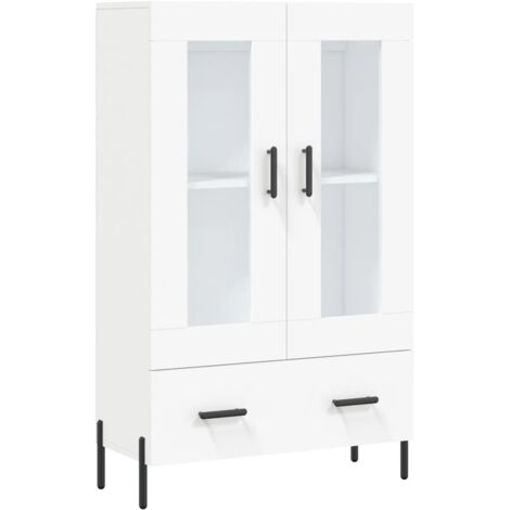 Buffet haut blanc 69,5x31x115 bois d'ingénierie (1/5)