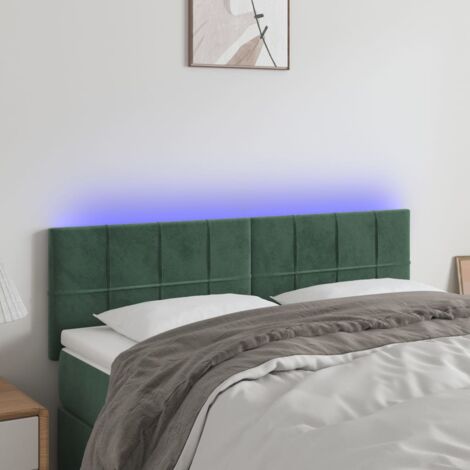 Tête de lit à LED Vert foncé 144x5x78-88 Velours (1/5)