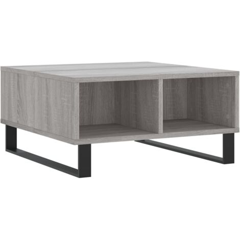 Table basse sonoma gris 60x60x30 bois d'ingénierie (1/5)