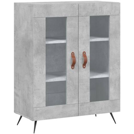 Buffet gris béton 69,5x34x90 bois d'ingénierie (1/5)