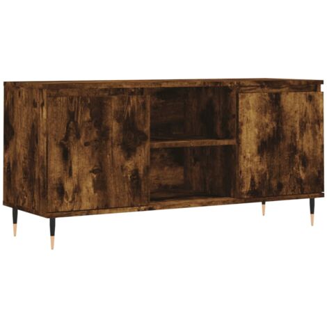 Meuble TV chêne fumé 104x35x50 bois d'ingénierie (1/5)