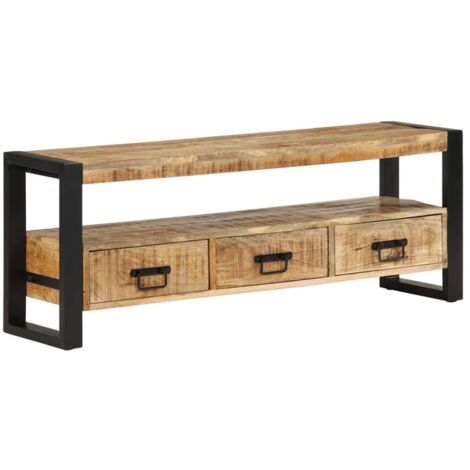 Meuble TV 120x30x45 Bois massif de manguier (1/5)