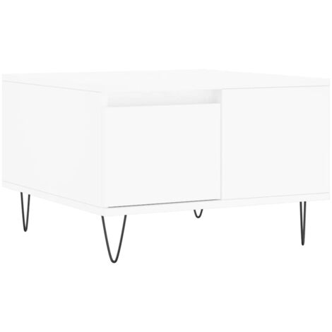 Table basse blanc 55x55x36,5 bois d'ingénierie (1/5)