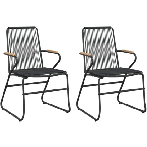 Chaises de jardin 2 pcs noir 58x59x85,5 Rotin PVC (1/5)