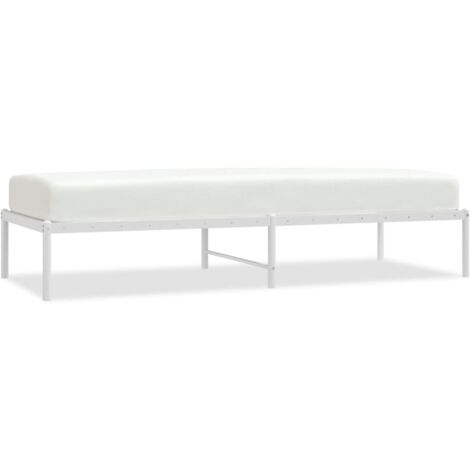 Cadre de lit métal blanc 75x190 (1/5)