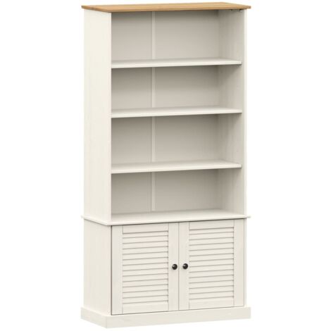 Bibliothèque VIGO blanc 85x35x170 bois massif de pin (1/5)