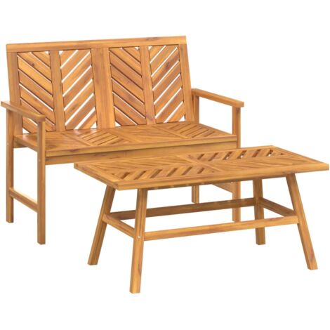 Ensemble de salon de jardin 2 pcs bois d'acacia solide (1/5)