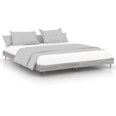 Cadre de lit sonoma gris 160x200 bois d'ingénierie (1/5)