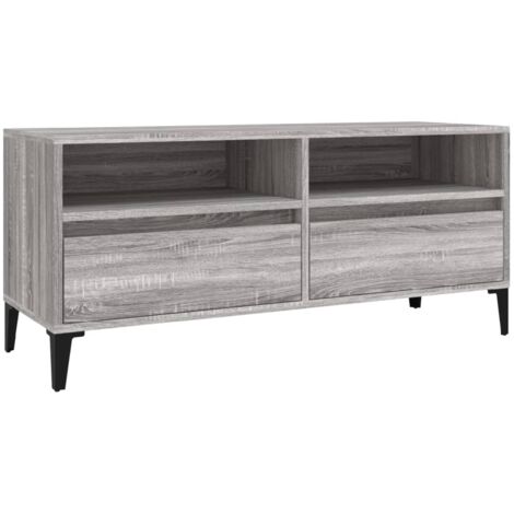 Meuble TV sonoma gris 100x34,5x44,5 bois d'ingénierie (1/5)