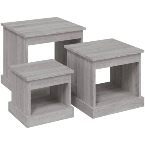 Tables basses 3 pcs sonoma gris bois d'ingénierie (1/5)