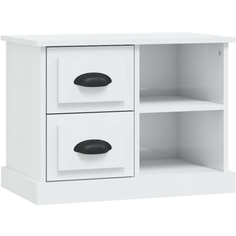 Table de chevet blanc brillant 60x35,5x45 (1/5)