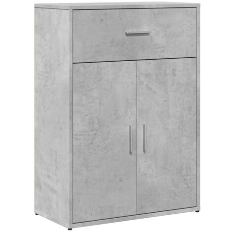 Buffet gris béton 60x30x84 bois d'ingénierie (1/5)