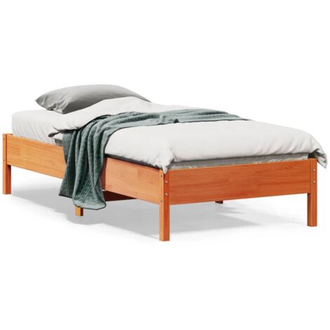 Cadre de lit cire marron 90x190 bois de pin massif (1/5)