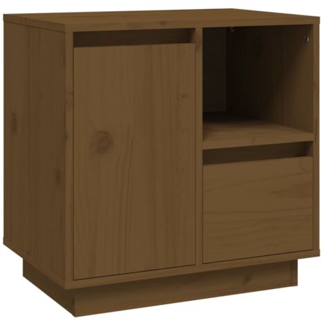 Table de chevet Marron miel 50x34x50 Bois de pin massif (1/5)