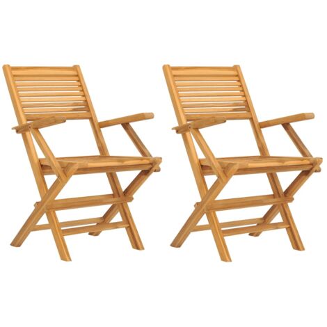 Chaises de jardin pliantes 2 pcs 55x62x90 bois massif teck (1/5)