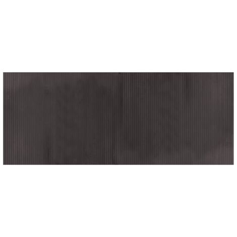 Tapis rectangulaire marron foncé 80x200 bambou (1/5)