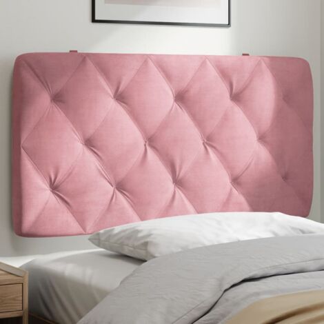 Coussin de tête de lit rose 100cm velours (1/5)