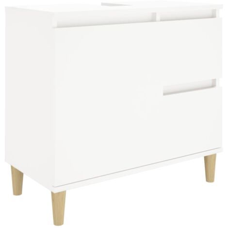 Armoire de salle de bain blanc 65x33x60 bois d'ingénierie (1/5)