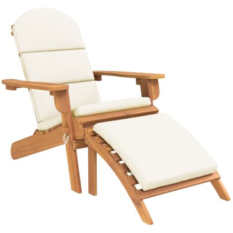 Chaise de jardin Adirondack et repose-pieds bois massif acacia (1/5)