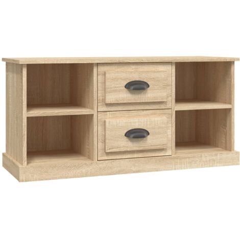 Meuble TV chêne sonoma 99,5x35,5x48 bois d'ingénierie (1/5)