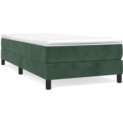 Cadre de lit Vert foncé 90x190 Velours (1/5)